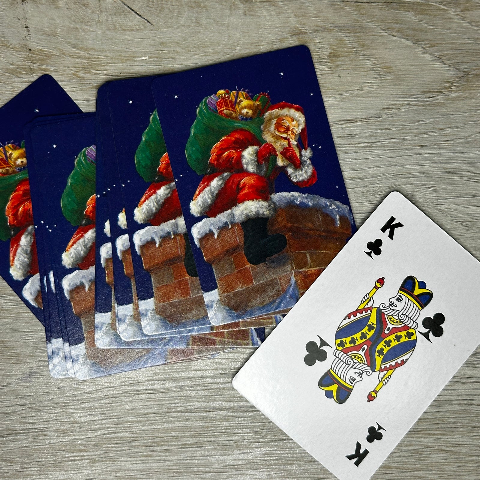Santa chimney playing cards