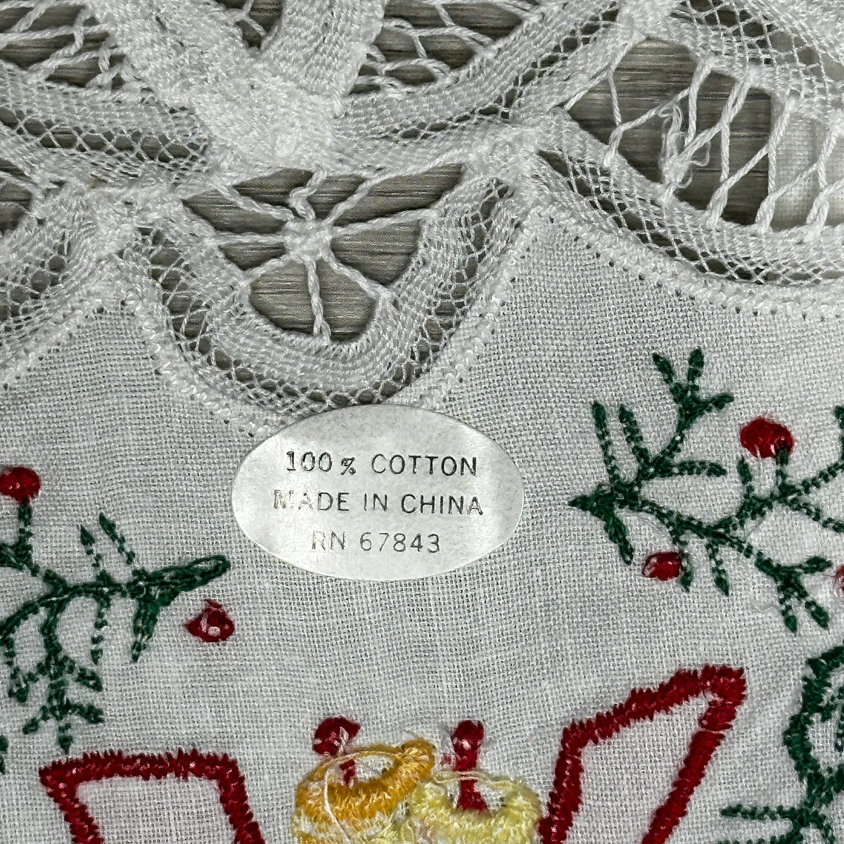 Bow and Bells tea towel - new