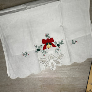 Bow and Bells tea towel - new