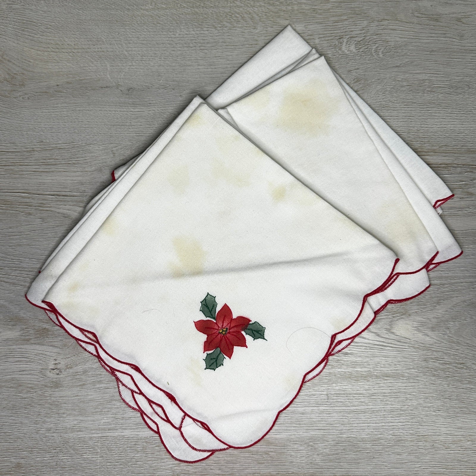 Poinsettia napkins