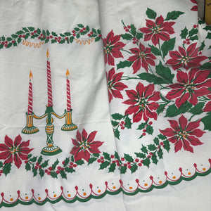 Candlesticks & Poinsettias tablecloth - rectangle