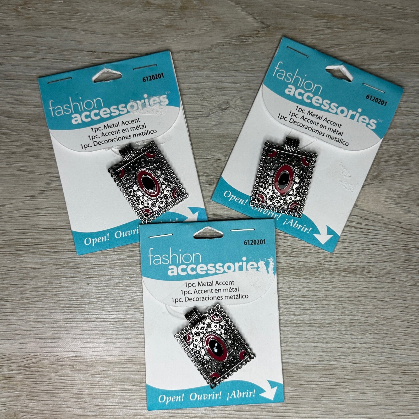 Metal accent charms- set of 3