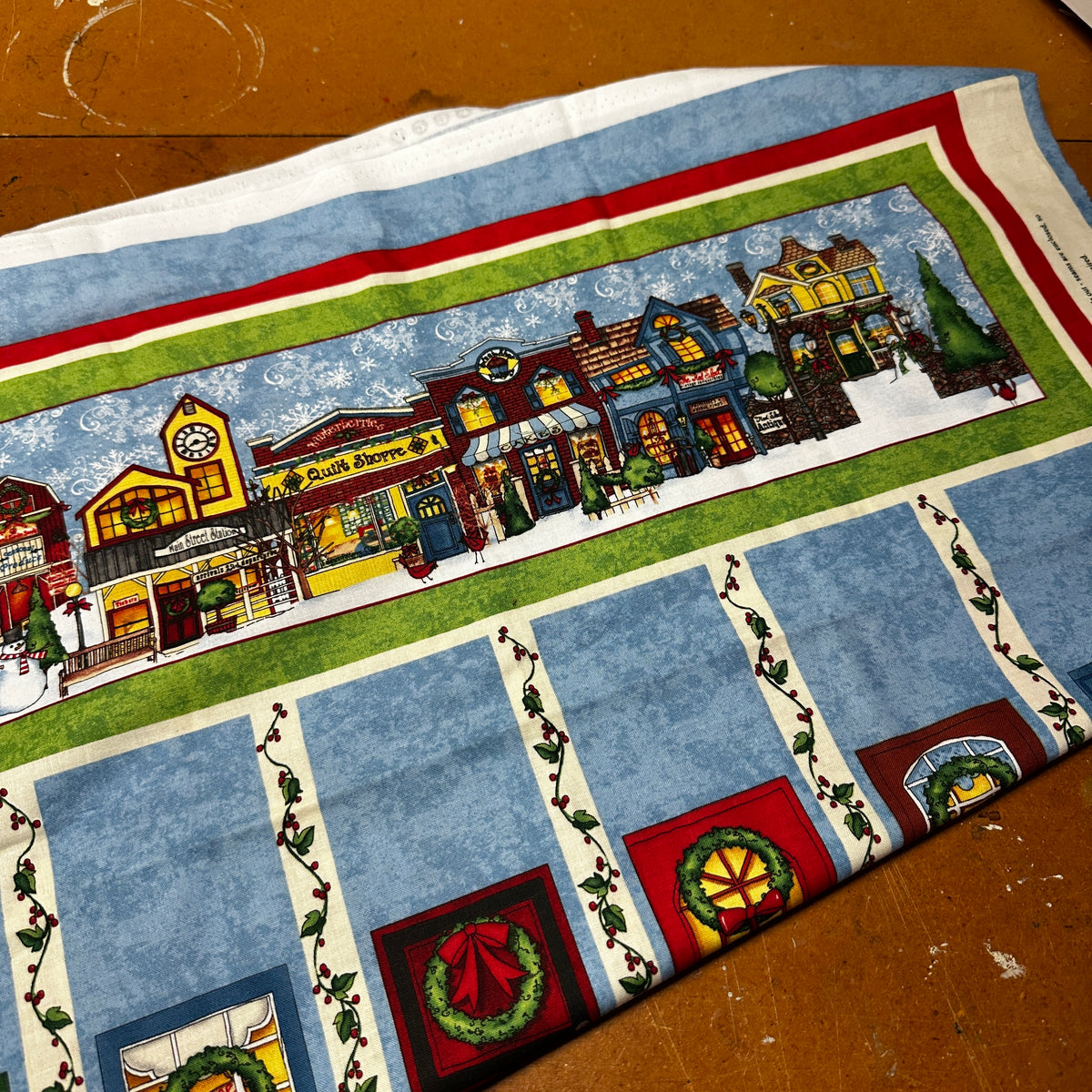 All Around the Town advent calendar fabric panel