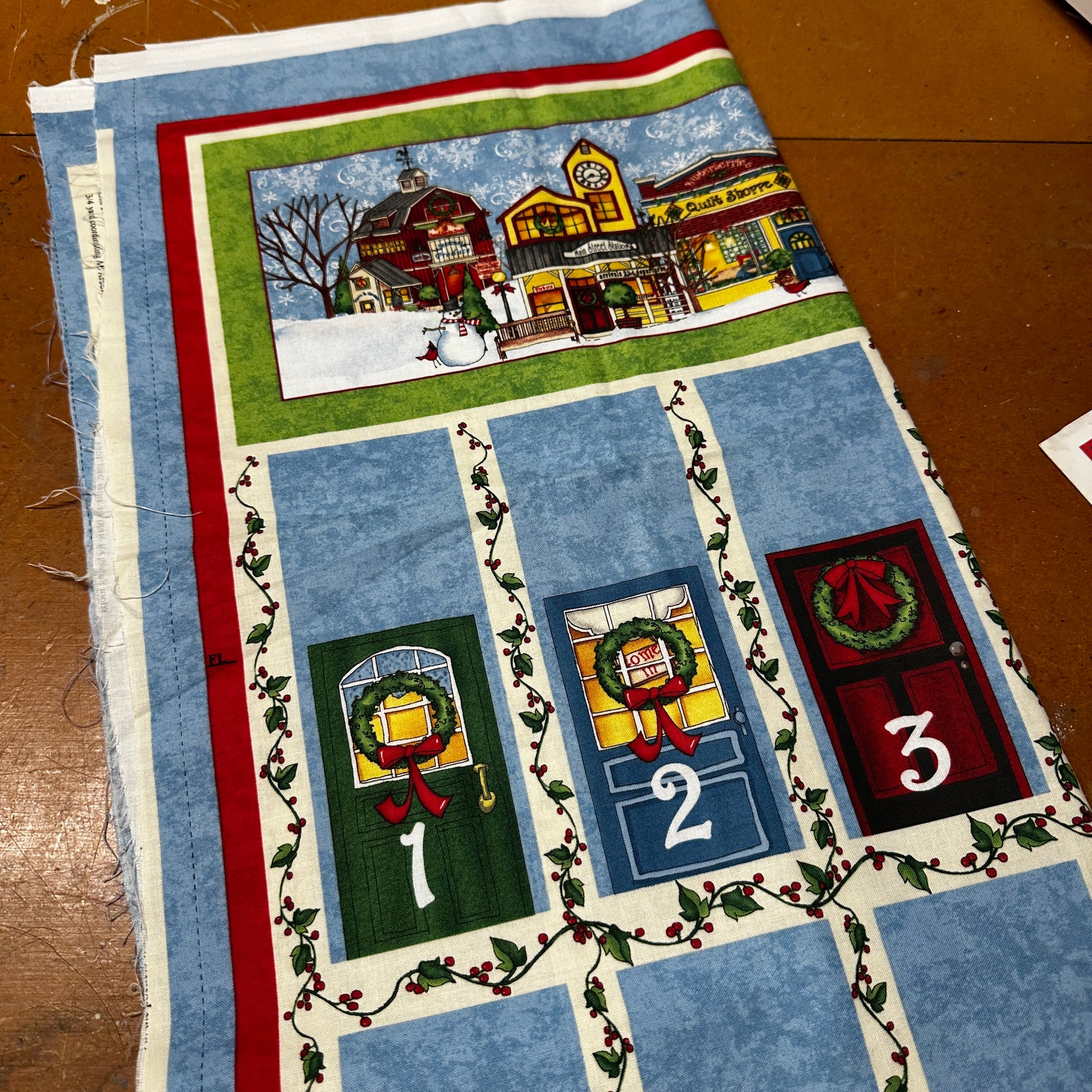 All Around the Town advent calendar fabric panel