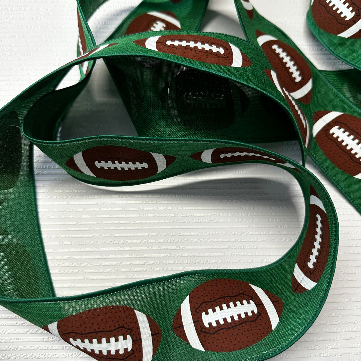 Football ribbon green - by the yard