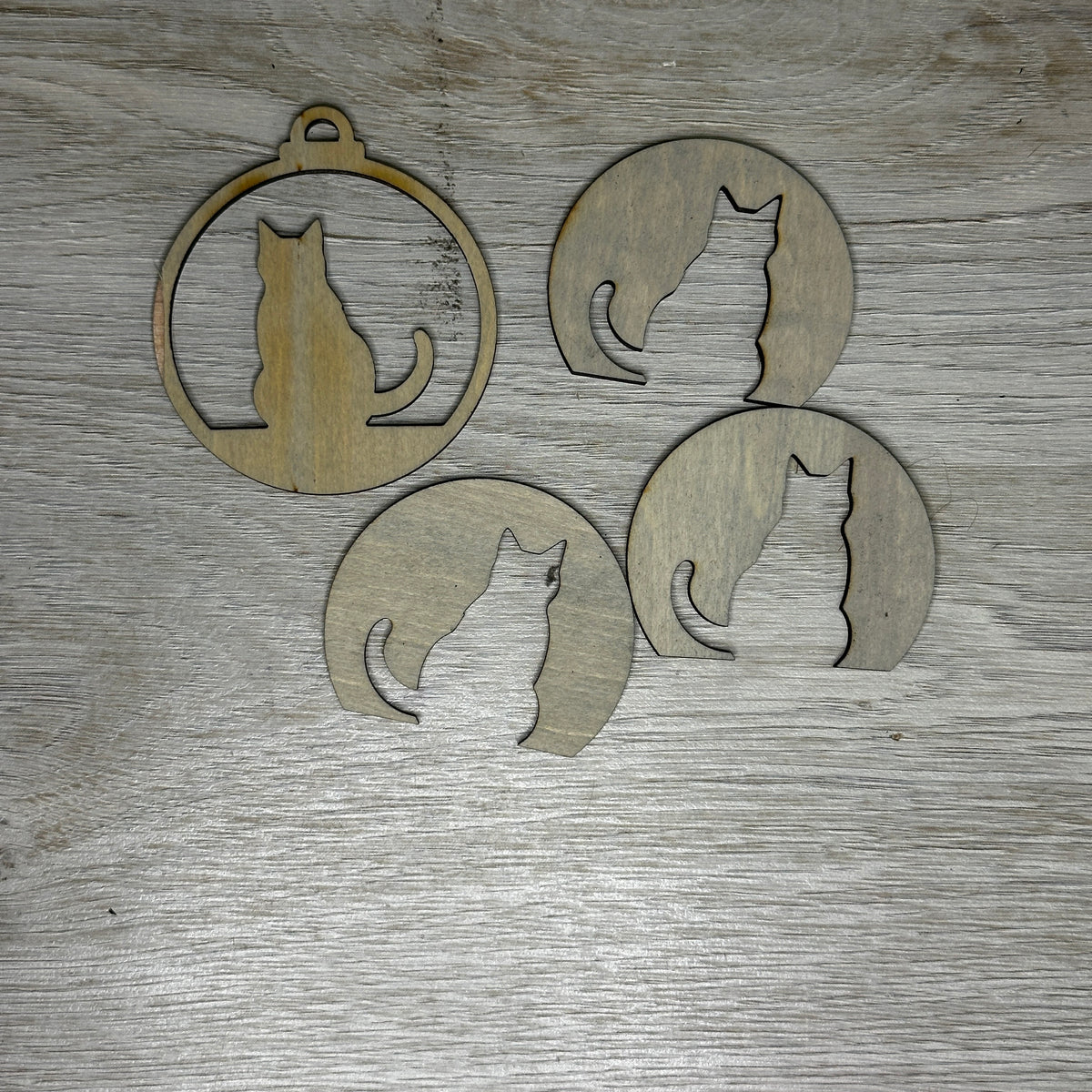 Cat ornament & 3 cutouts - LTP
