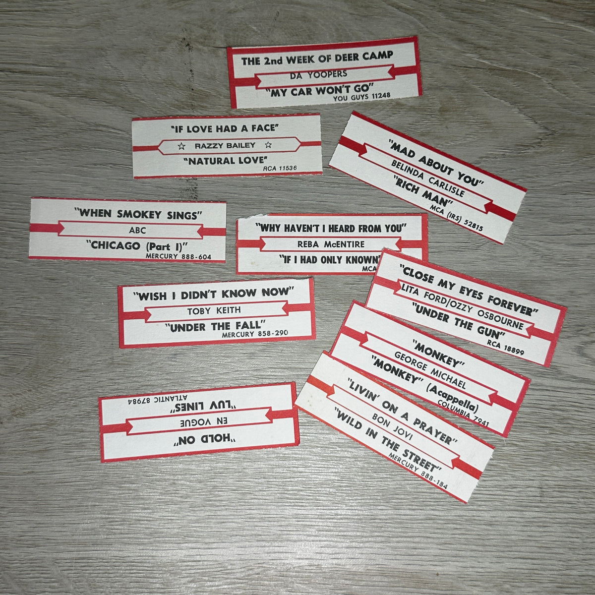 Jukebox labels - 10 pack