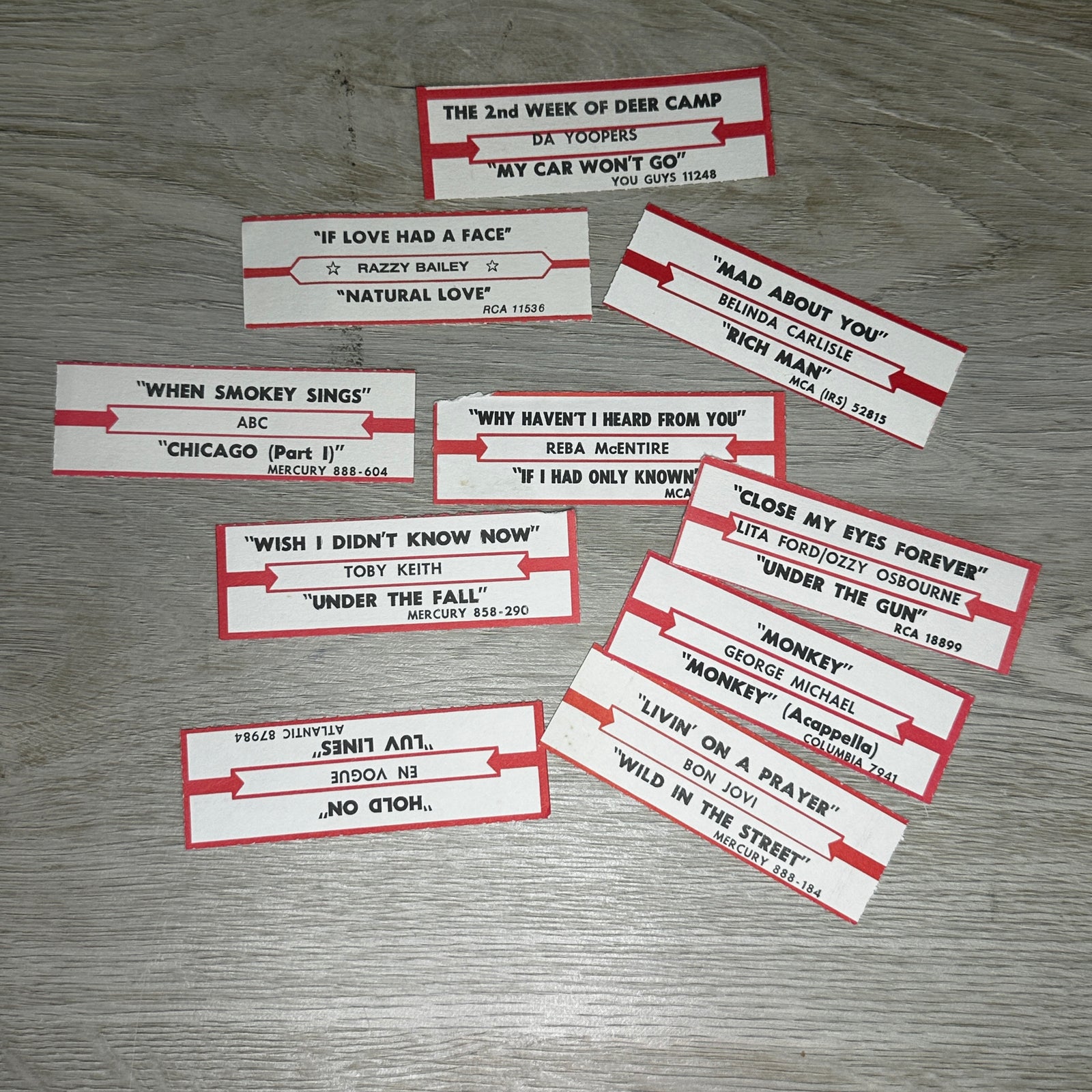 Jukebox labels - 10 pack