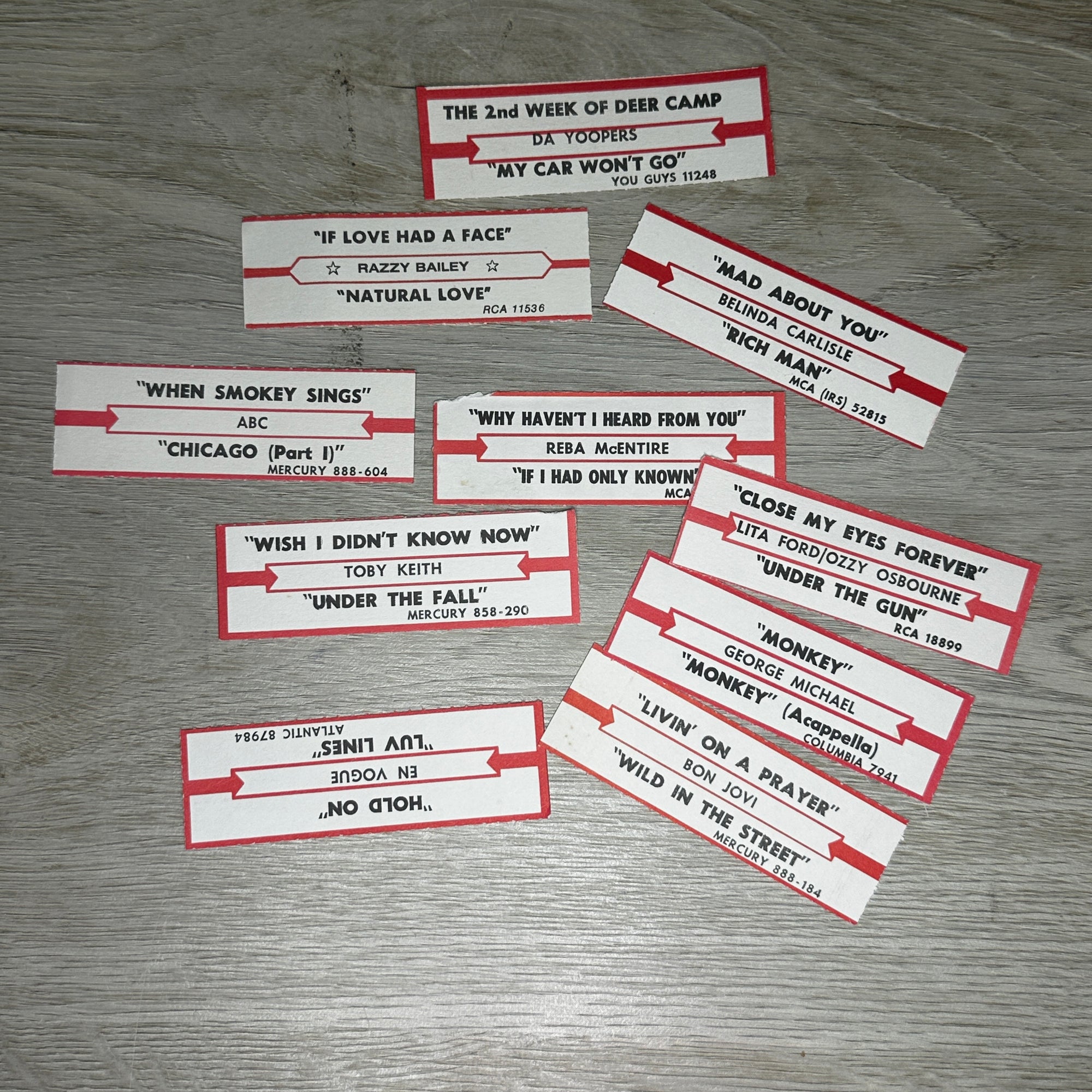 Jukebox labels - 10 pack