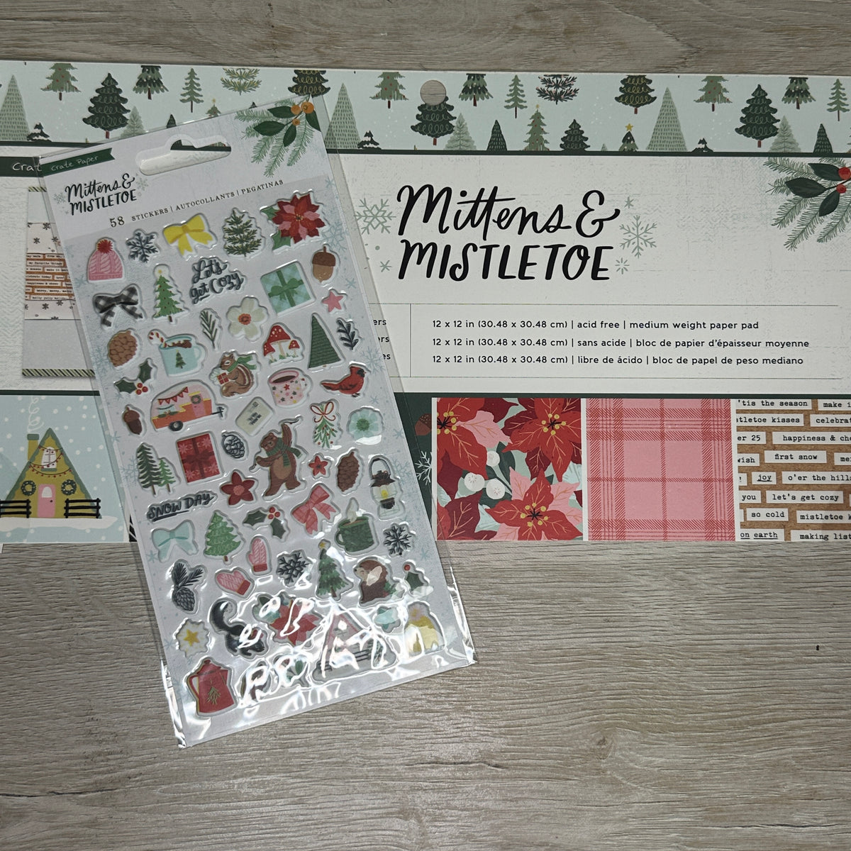 Mittens & Mistletoe Cardstock & Sticker grab bag