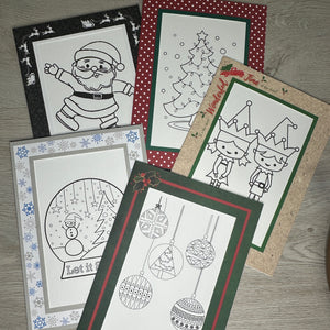 Holiday coloring card set