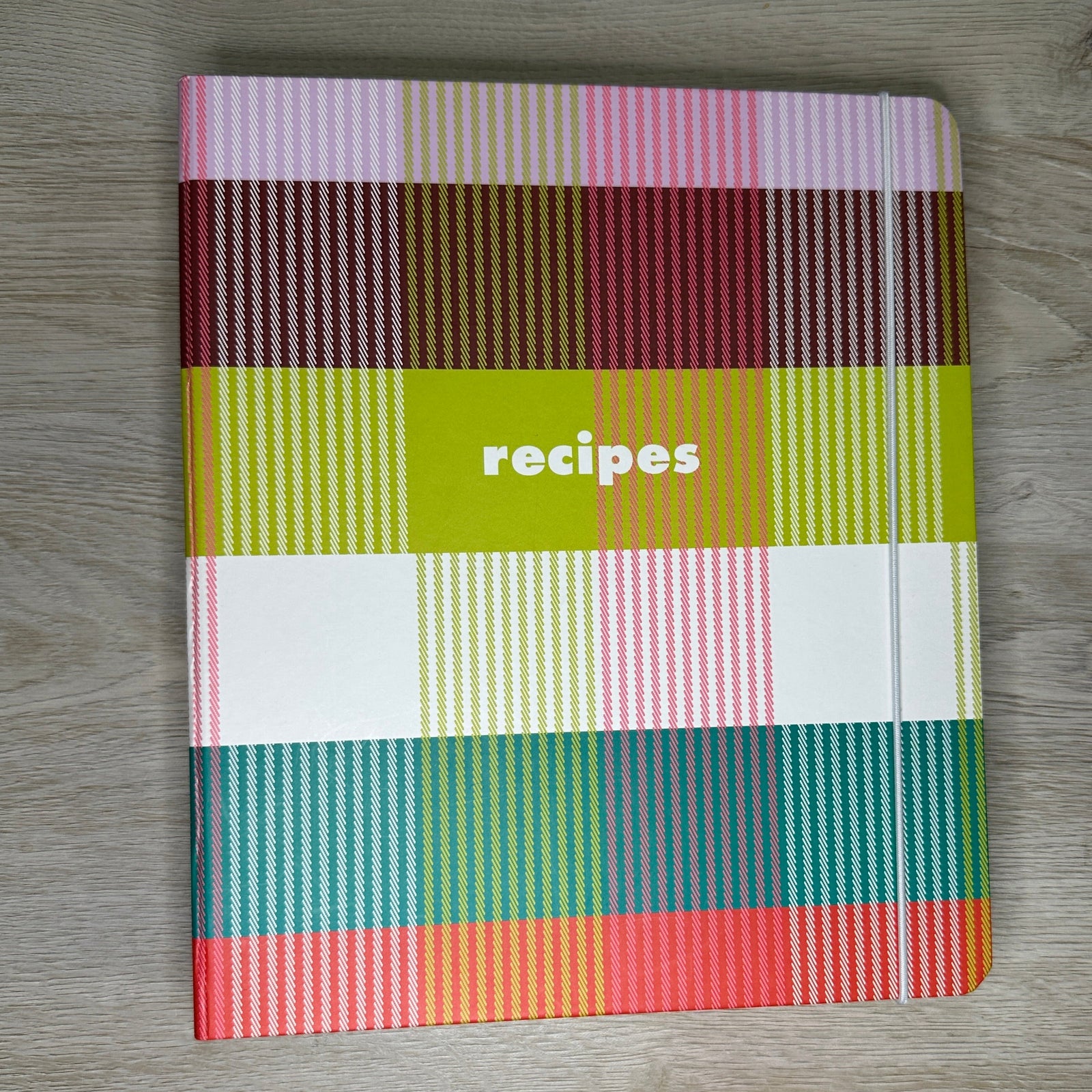 Kate Spade Rainbow Plaid Recipe Book - unused