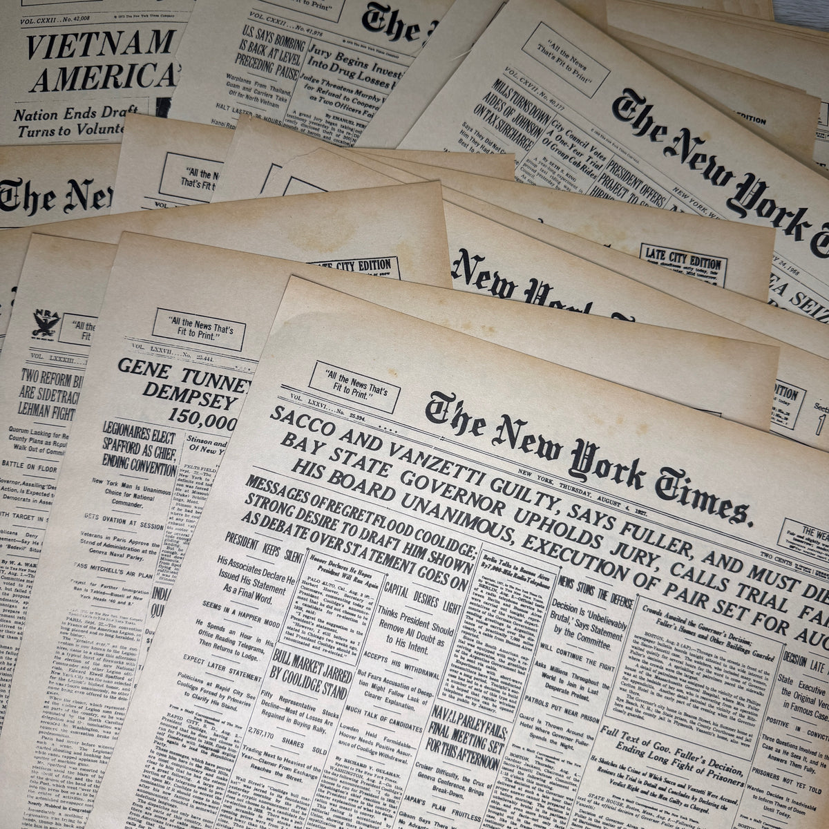 New York Times front cover bundles (6 decades)