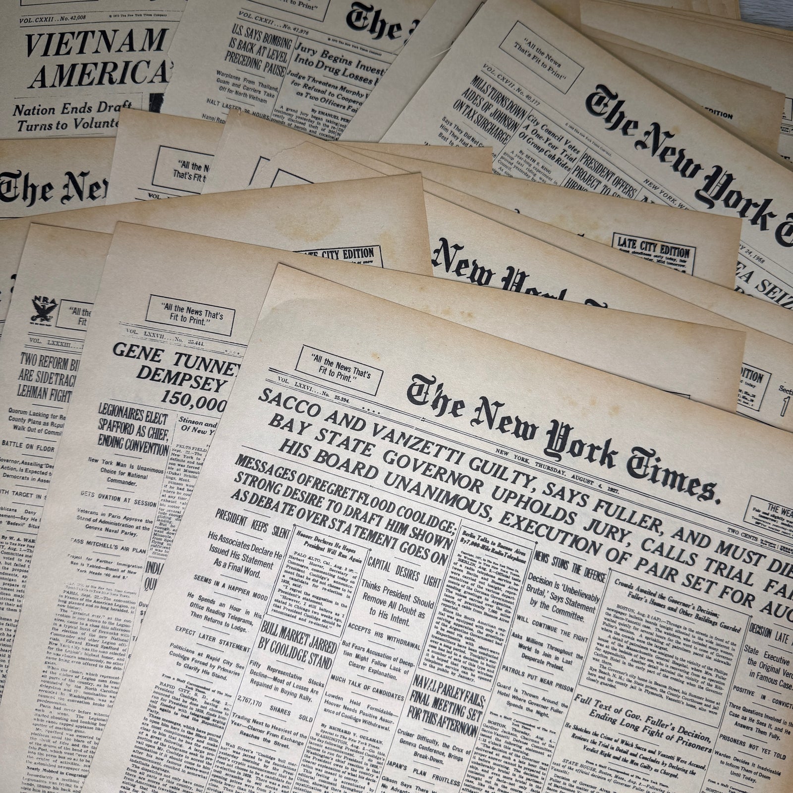New York Times front cover bundles (6 decades)