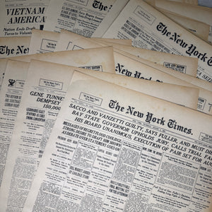 New York Times front cover bundles (6 decades)