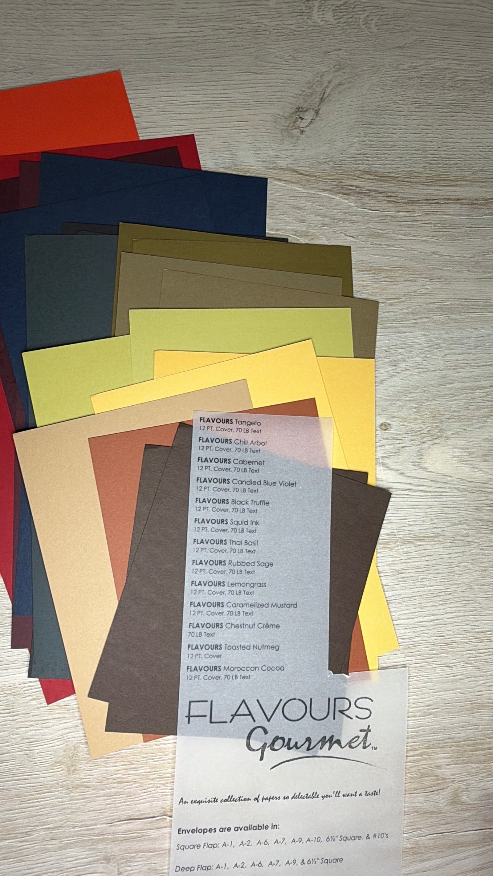Paper swatches - Flavours Gourmet