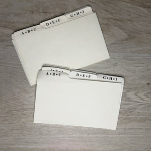 A-Z Index Card dividers sets