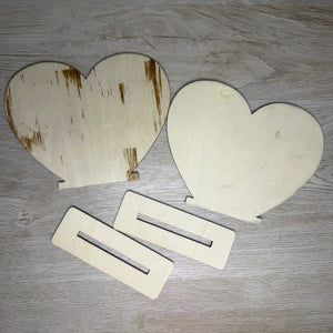 Wooden 5.5" heart - 2 pieces - LTP