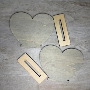 Wooden 5.5" heart - 2 pieces - LTP