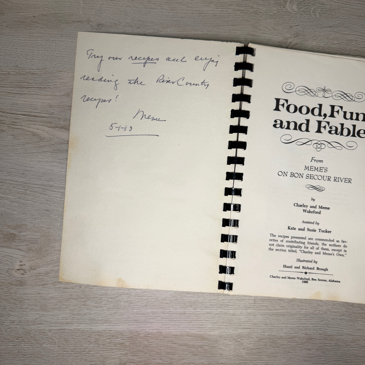 Food, Fun and Fable from Meme's on Bon Secour River - Signed by Meme