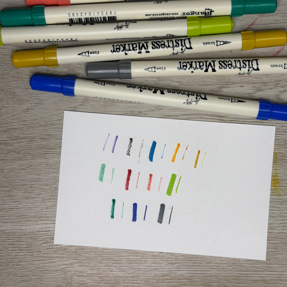Tim Holtz Distress Markers – 12 Pack - Dual Tip Brush & Fine - USED