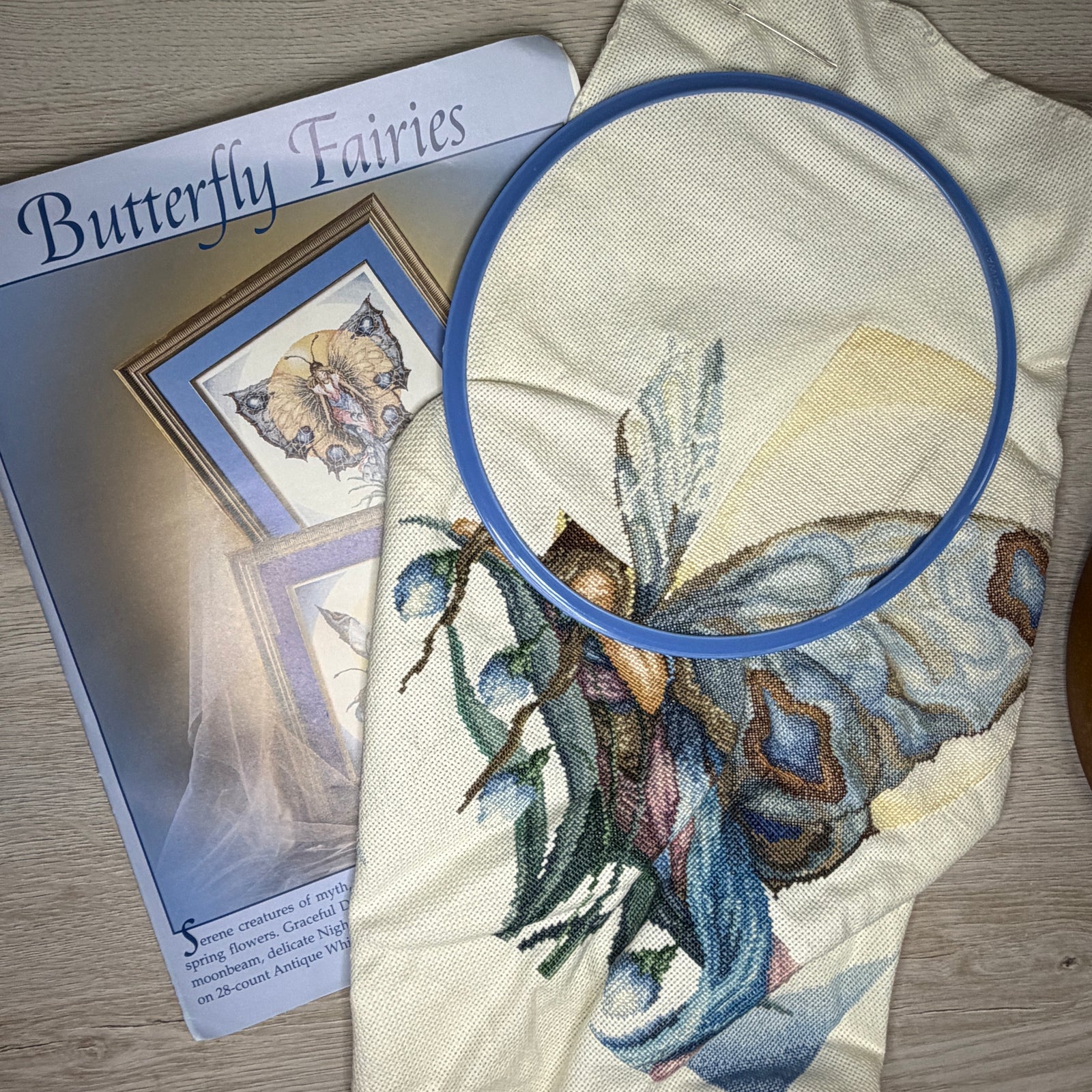 Butterfly Fairies Cross Stitch - work-in-progress