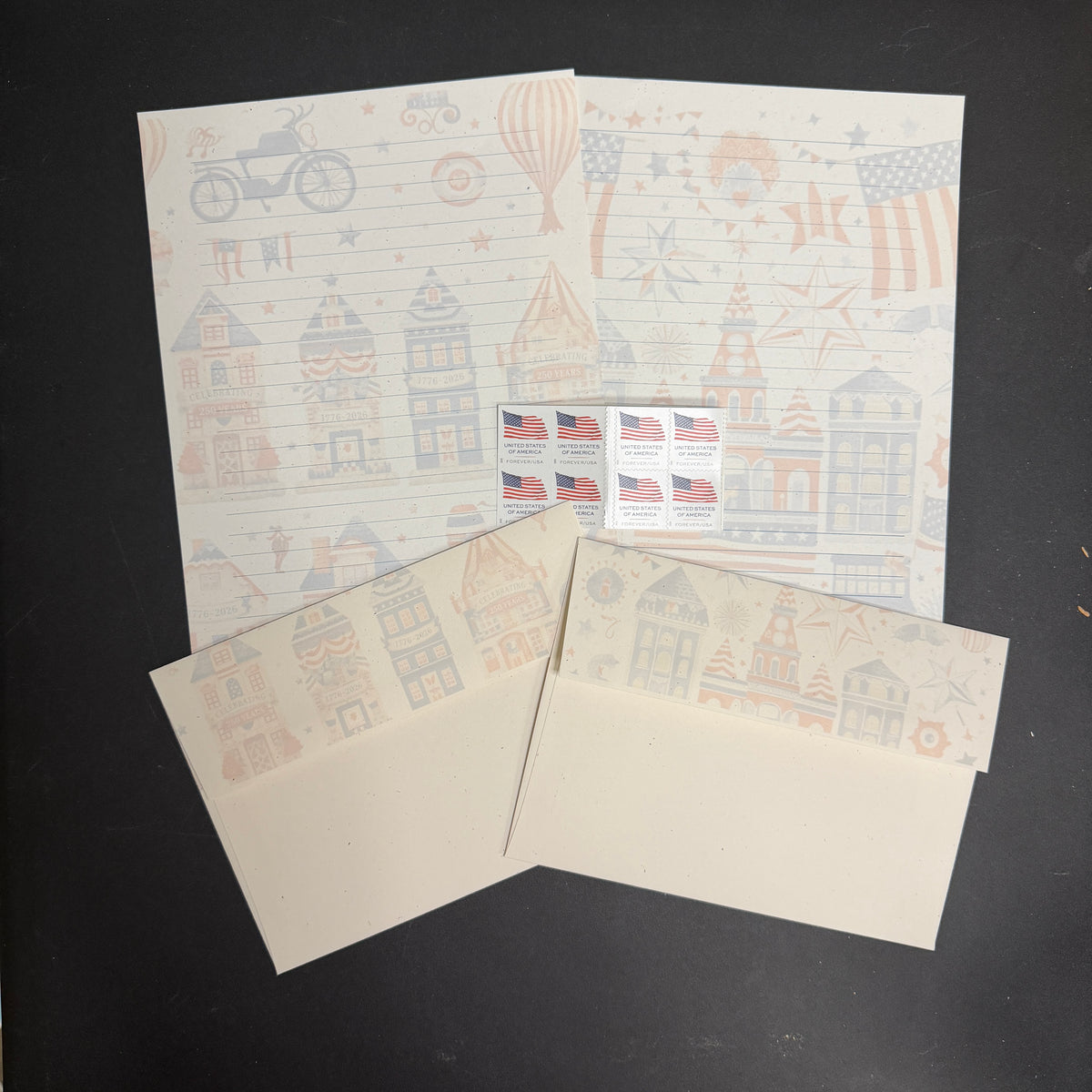 Americana 250th paper & envelope set