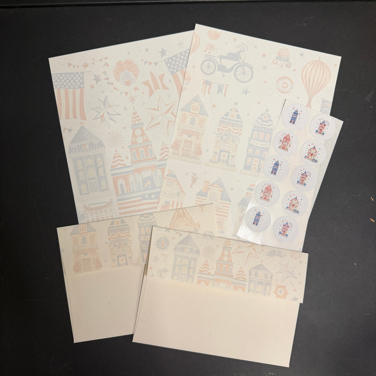 Americana 250th paper & envelope set