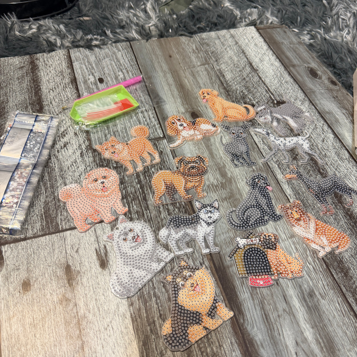 15 Dogs diamond gem art set