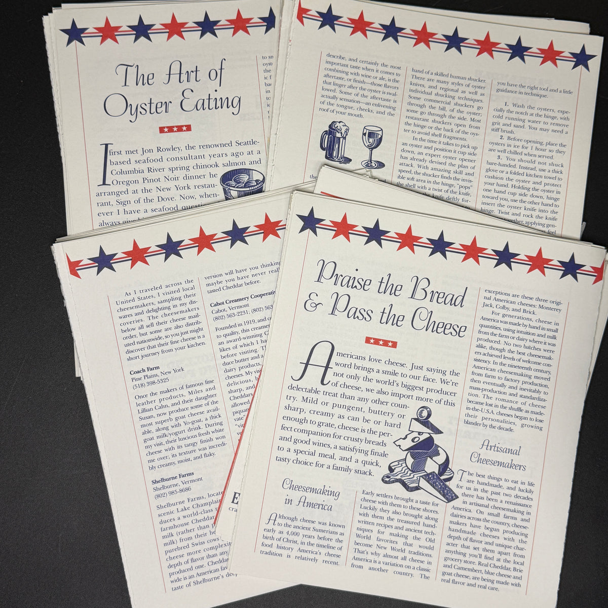 USA cook book pages - 20 pack