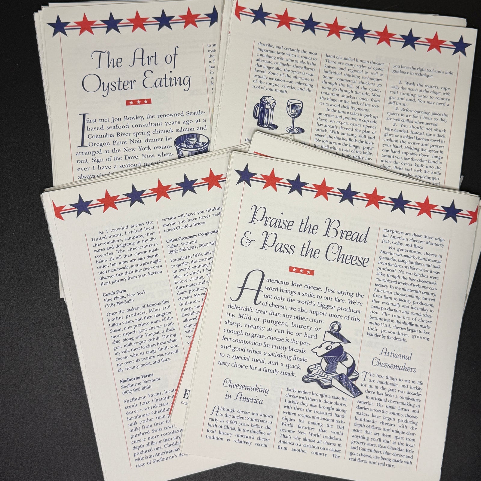 USA cook book pages - 20 pack