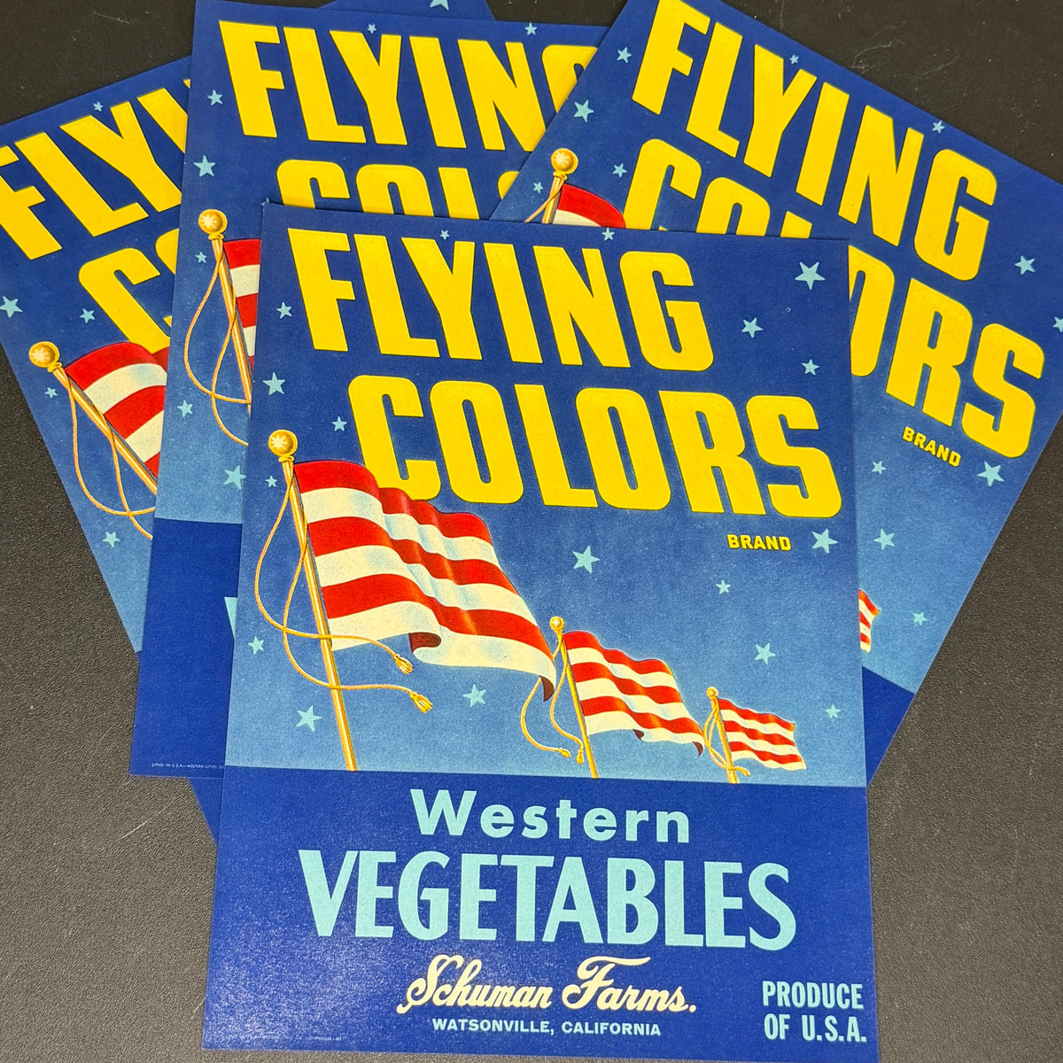 Flying Colors crate labels