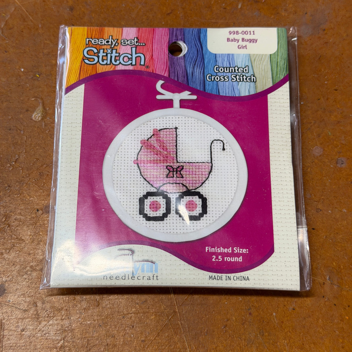 Baby carriage cross stitch - new