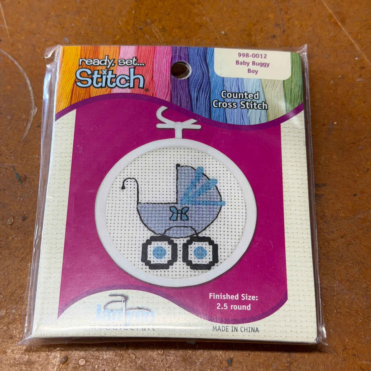 Baby carriage cross stitch - new