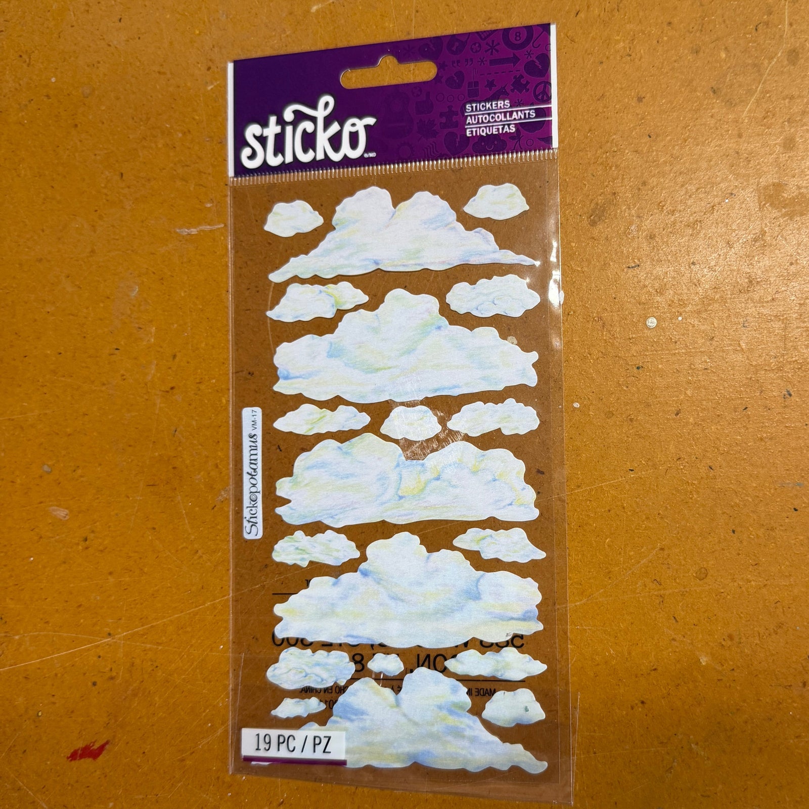 Vellum cloud stickers