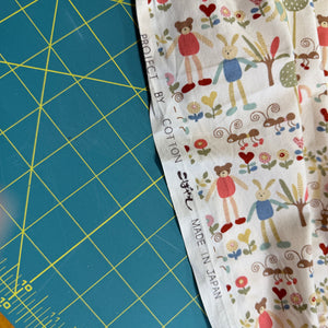 Whimsical Animals cotton fabric - by the 1/4 yard