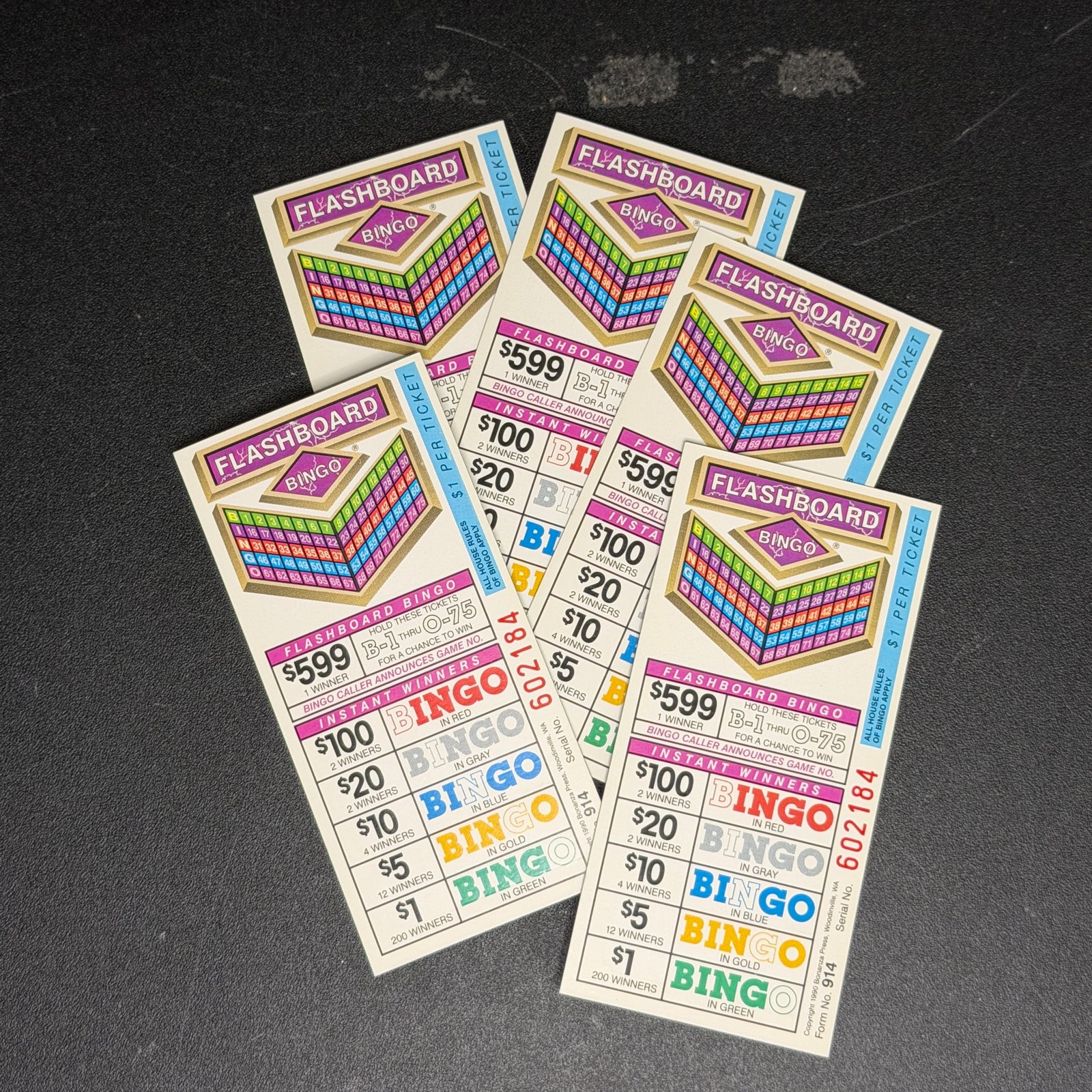 Bingo pull cards - set of 5
