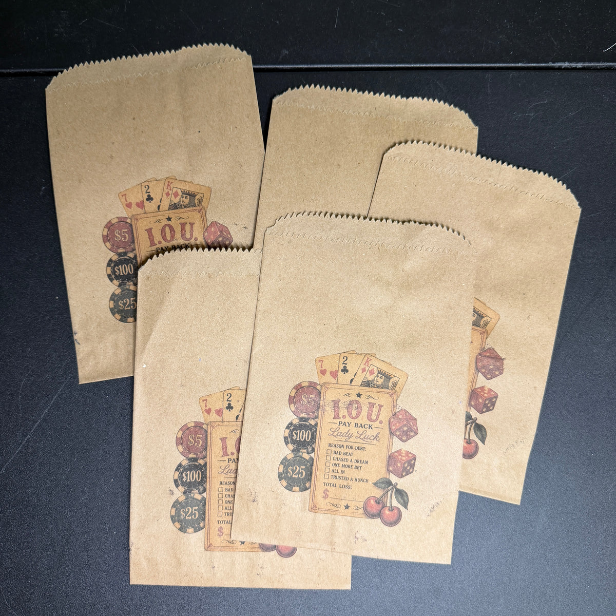 IOU high rollers - Printed Kraft Brown bags