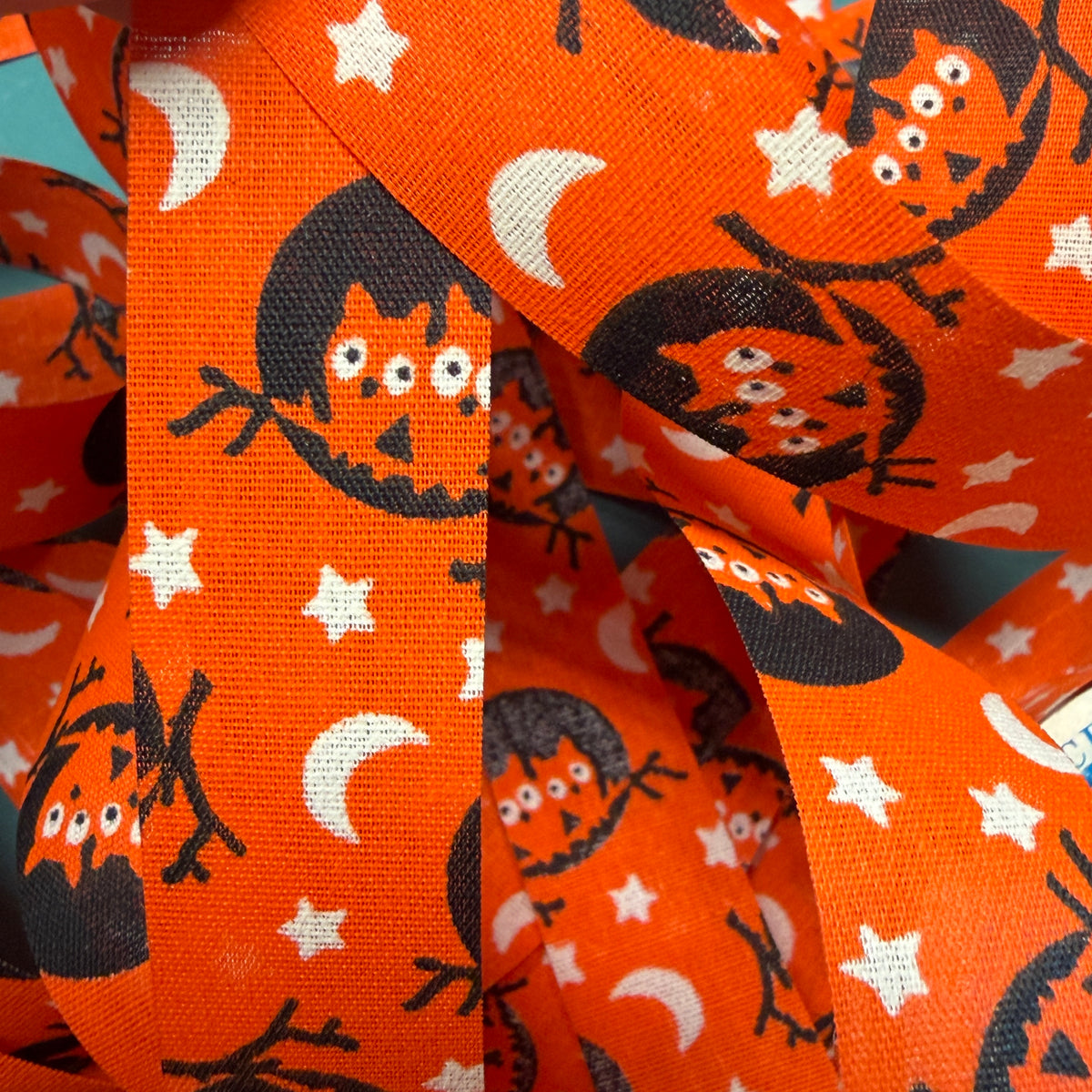 Vintage Halloween owls ribbon - by the yard
