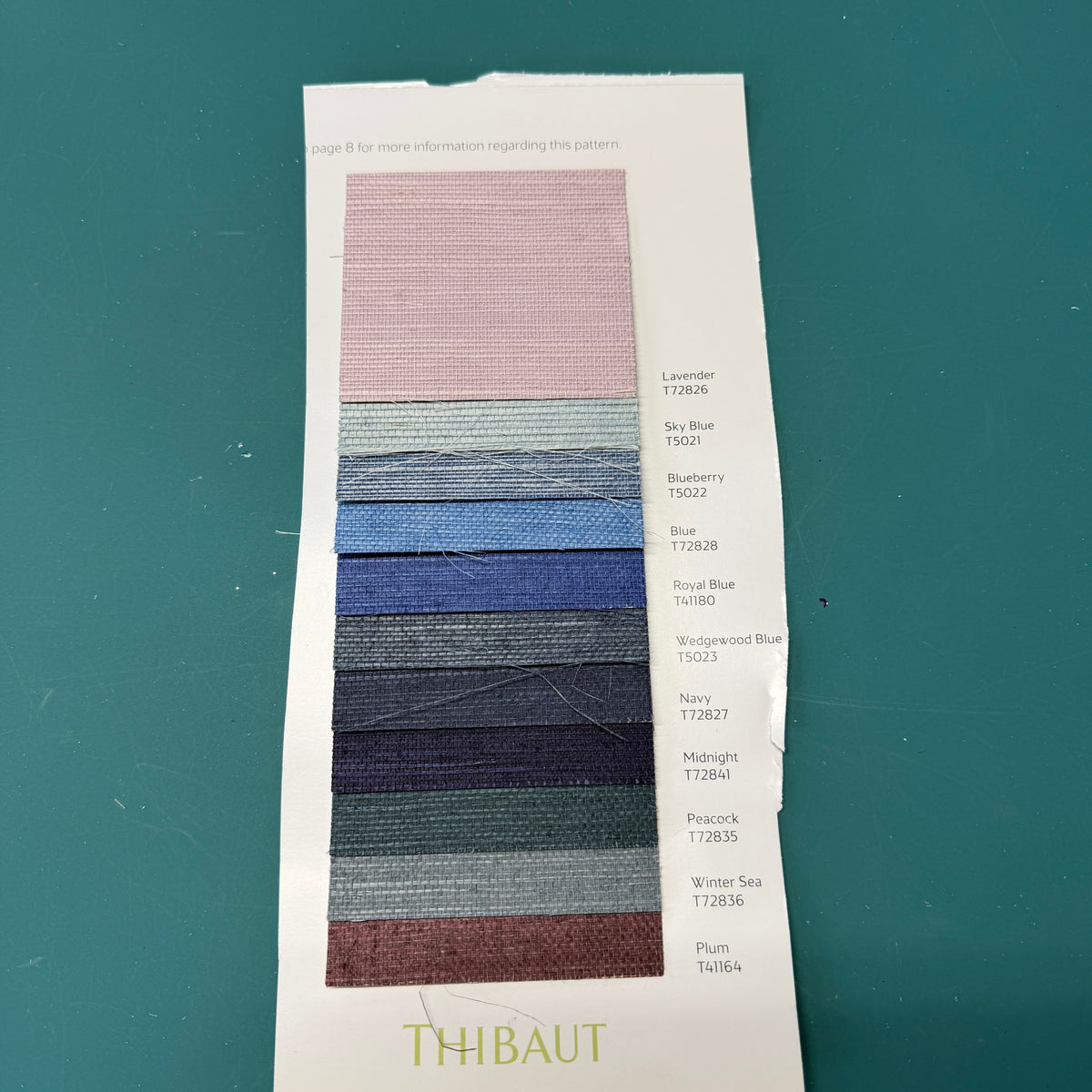 Wallpaper sisal swatches