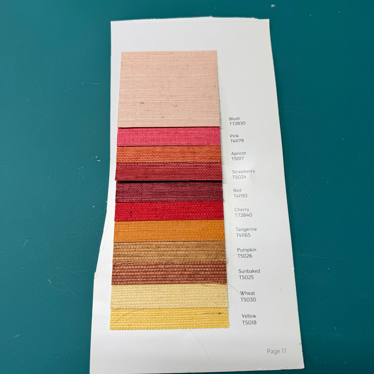 Wallpaper sisal swatches