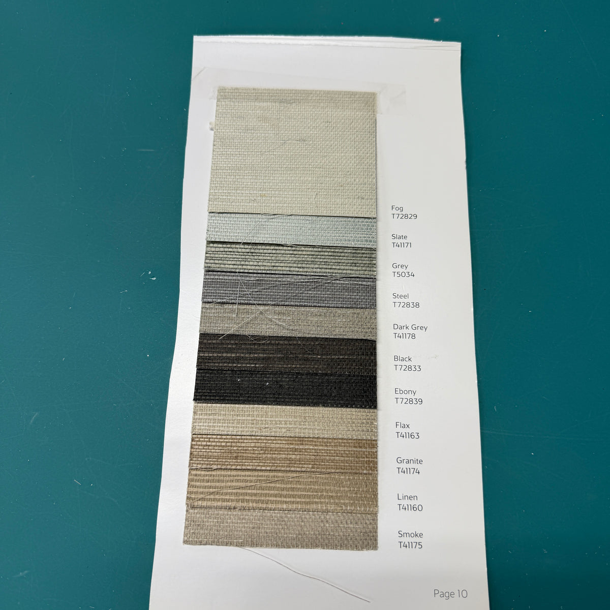 Wallpaper sisal swatches