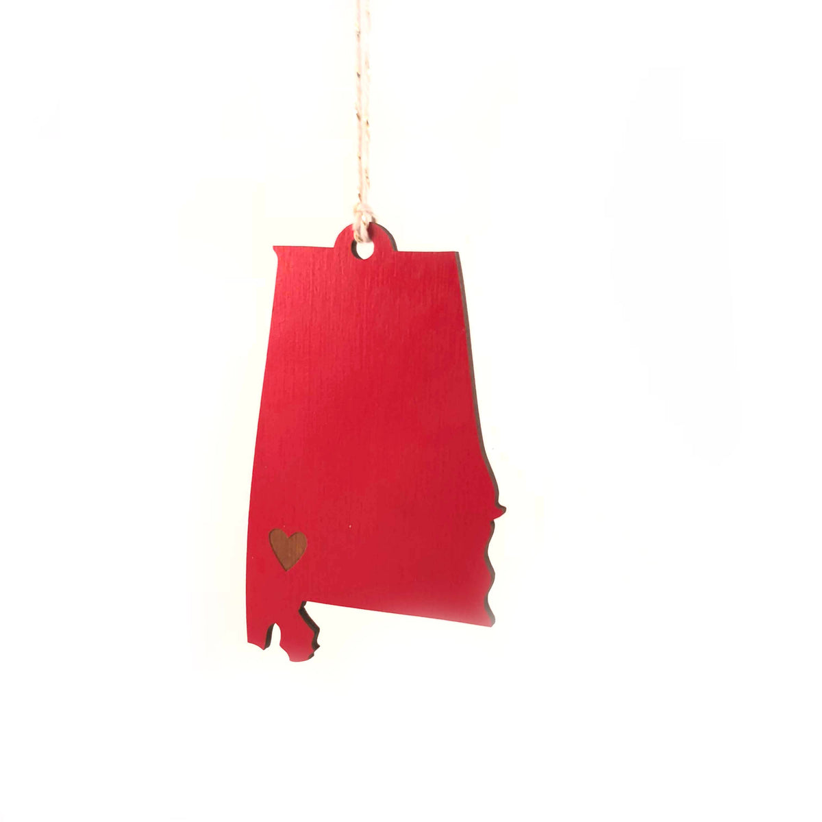 State Heart Wooden Ornaments