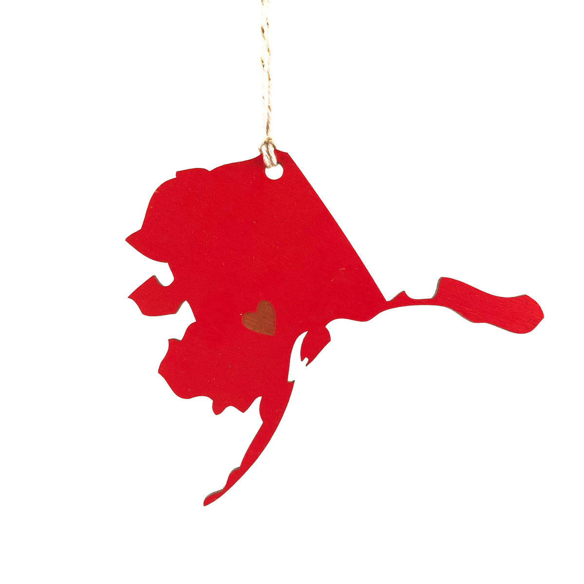 State Heart Wooden Ornaments