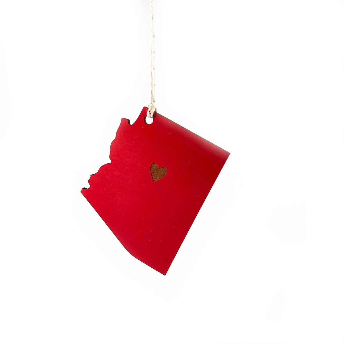State Heart Wooden Ornaments