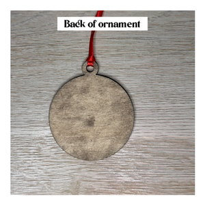 back of wooden ornament