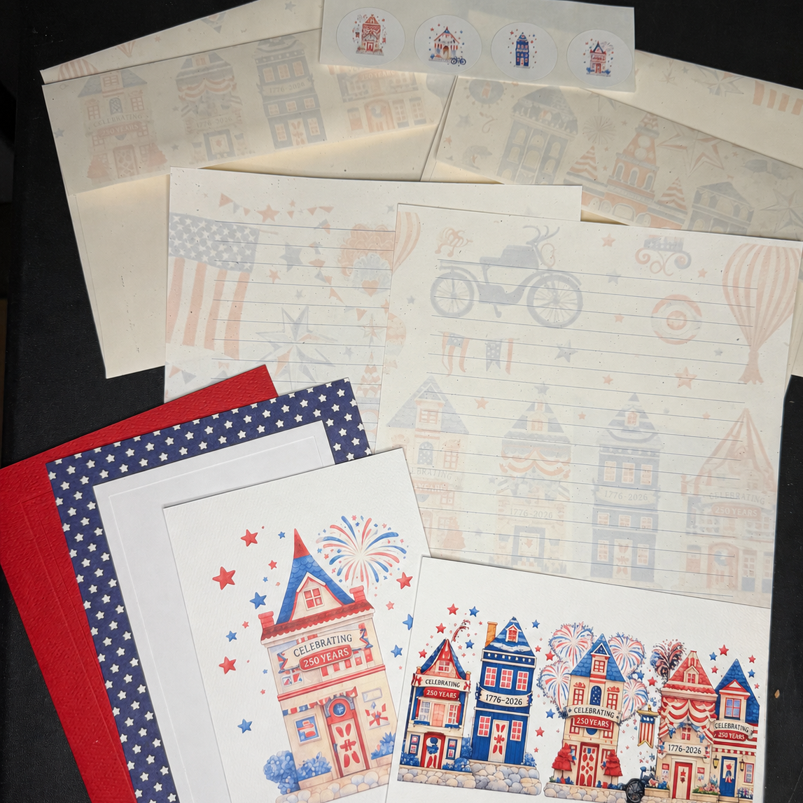 Americana 250th stationery kit