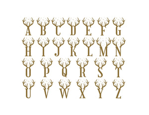 Antlers Monogram Wooden Ornaments