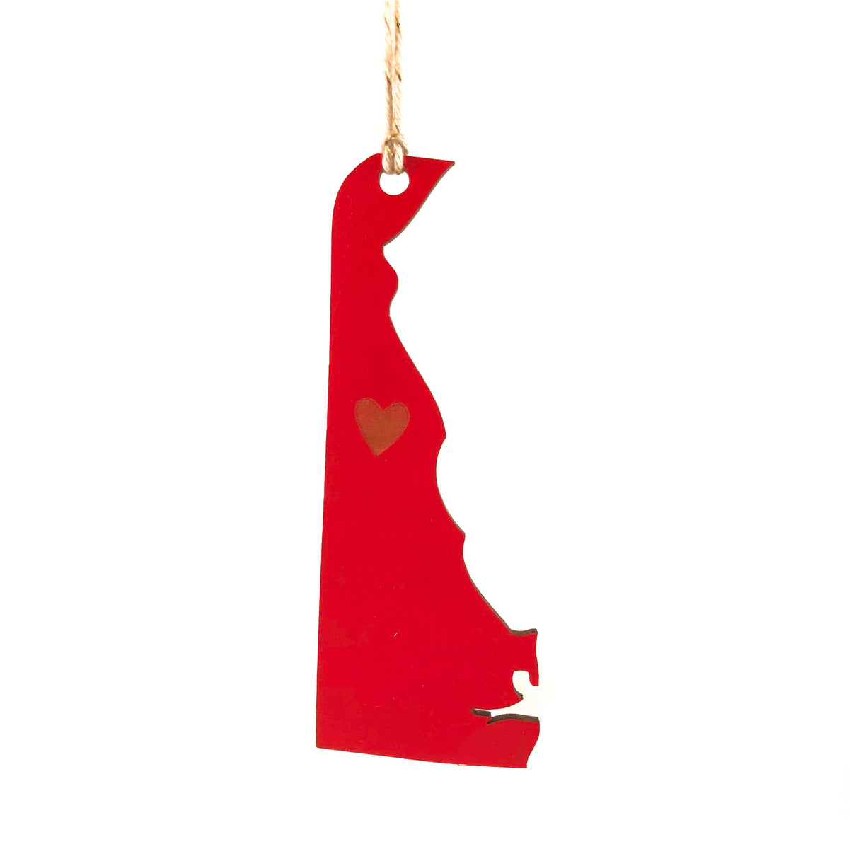 State Heart Wooden Ornaments