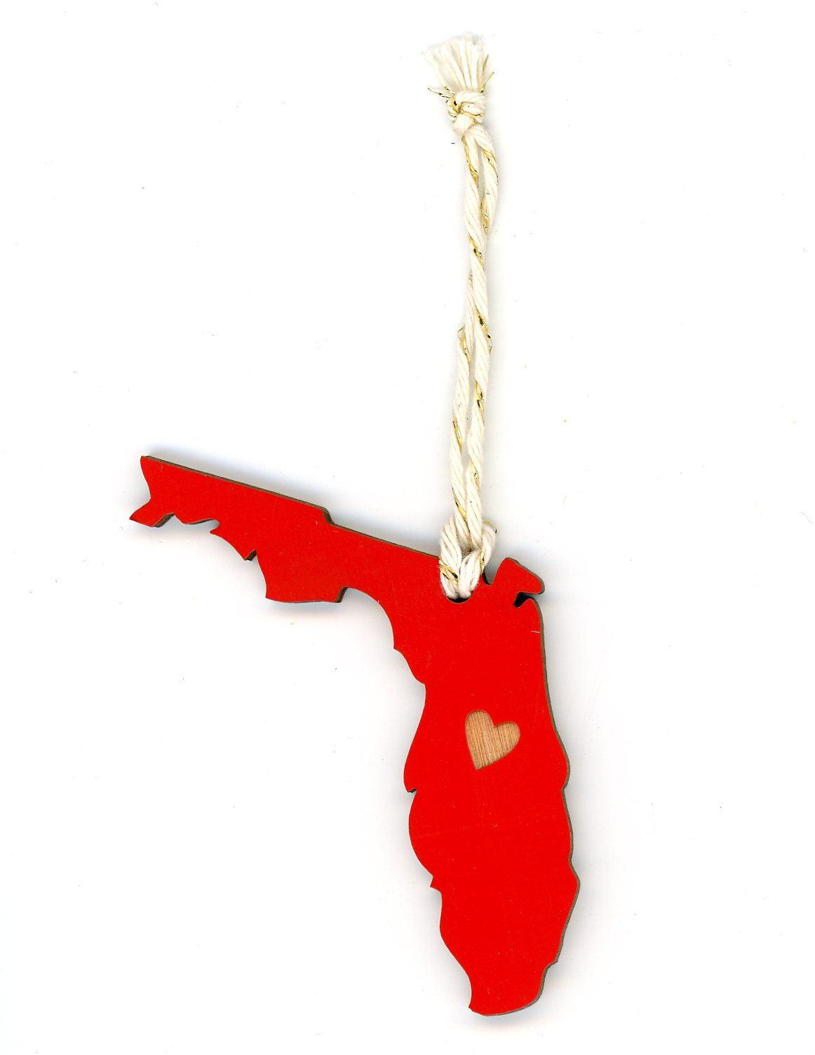 State Heart Wooden Ornaments